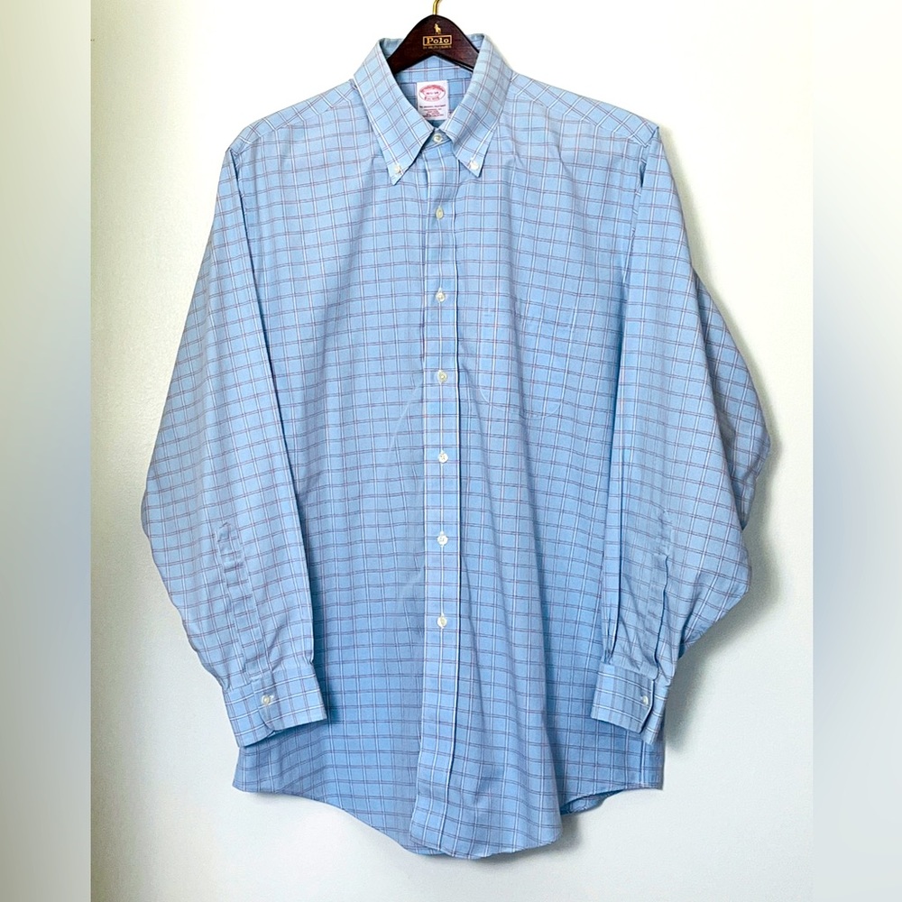 Brooks‎ Brothers Men’s Traditional Fit Plaid Button Up Shirt 16.5 / 34